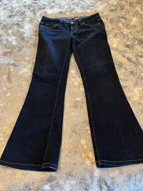 PAIGE Dark Indigo Wide Leg Jeans